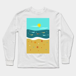 Atomic Age Mid Century Summer Beach II Long Sleeve T-Shirt